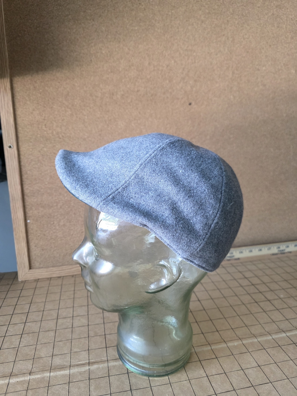 Boston Scally Co. “Veritas Aequitas” Flat Cap XS Gray Wool Blend Newsboy Hat